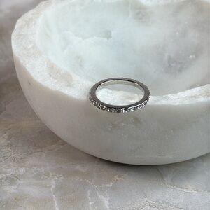 Silver Ring with Clear Stones